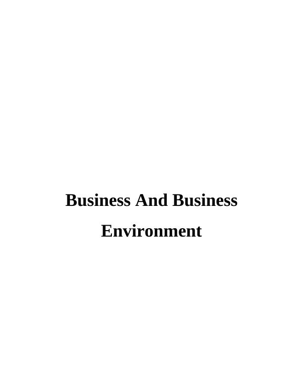 Business And Business Environment - Brake Bros_1