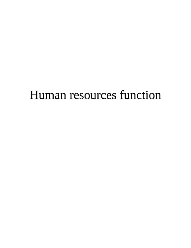 Function of Human Resource Management Assignment Solved_1