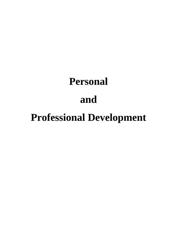 (Doc) Personal and Professional Development | Report_1