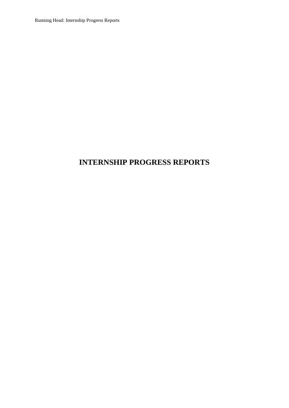 Internship Progress Reports_1