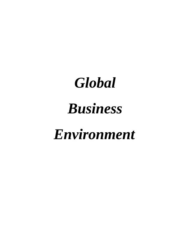 Global Business Environment Assignment - TESCO_1