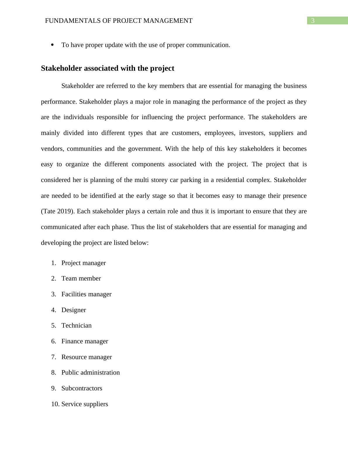 project management fundamentals essay