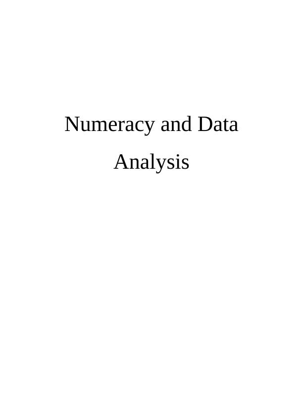 Numeracy and Data Analysis - Sample Assignment_1