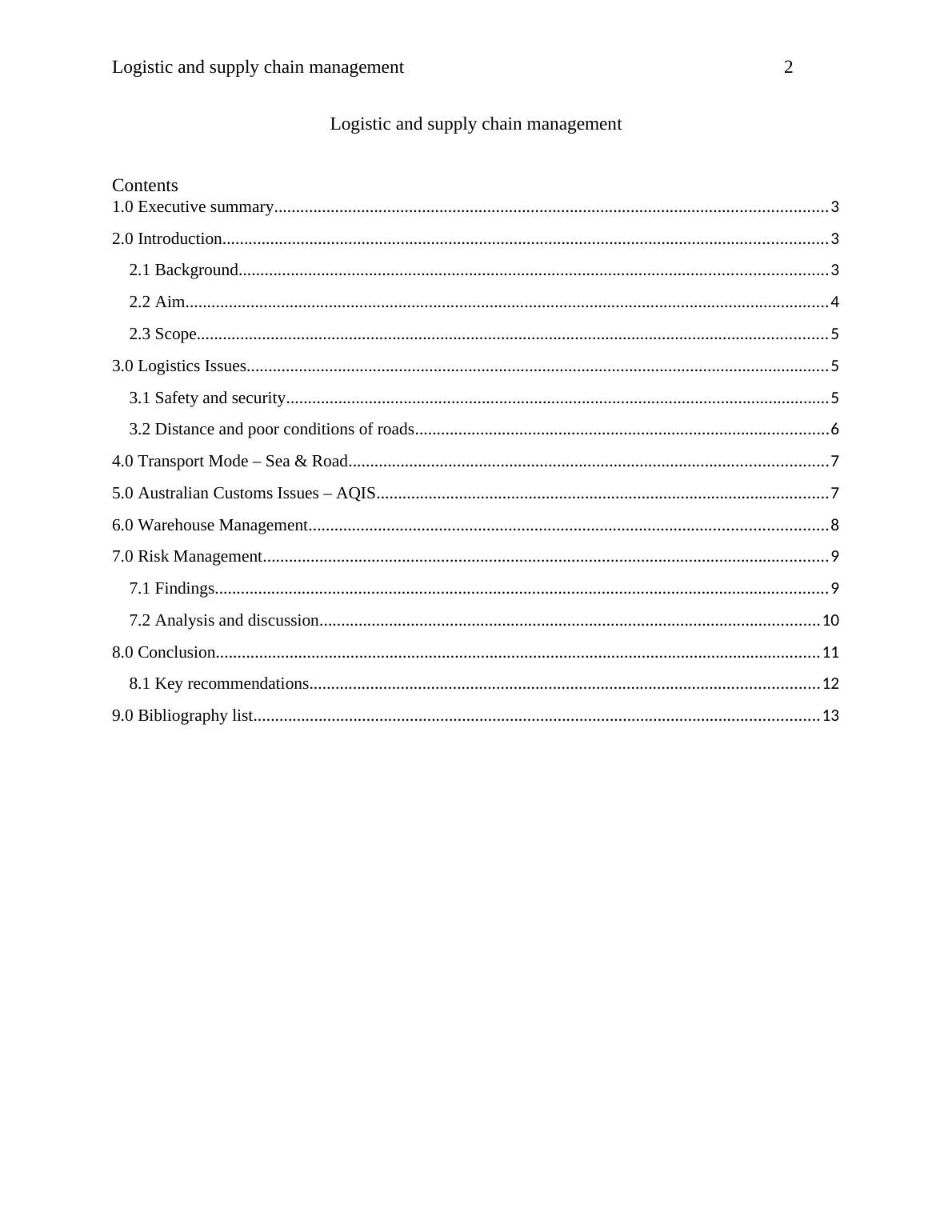 MGT204 Logistics and Supply Chain Management Research Paper