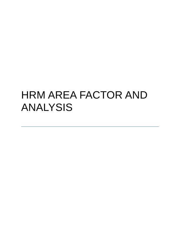 HRM Area Factor and Analysis PDF_1
