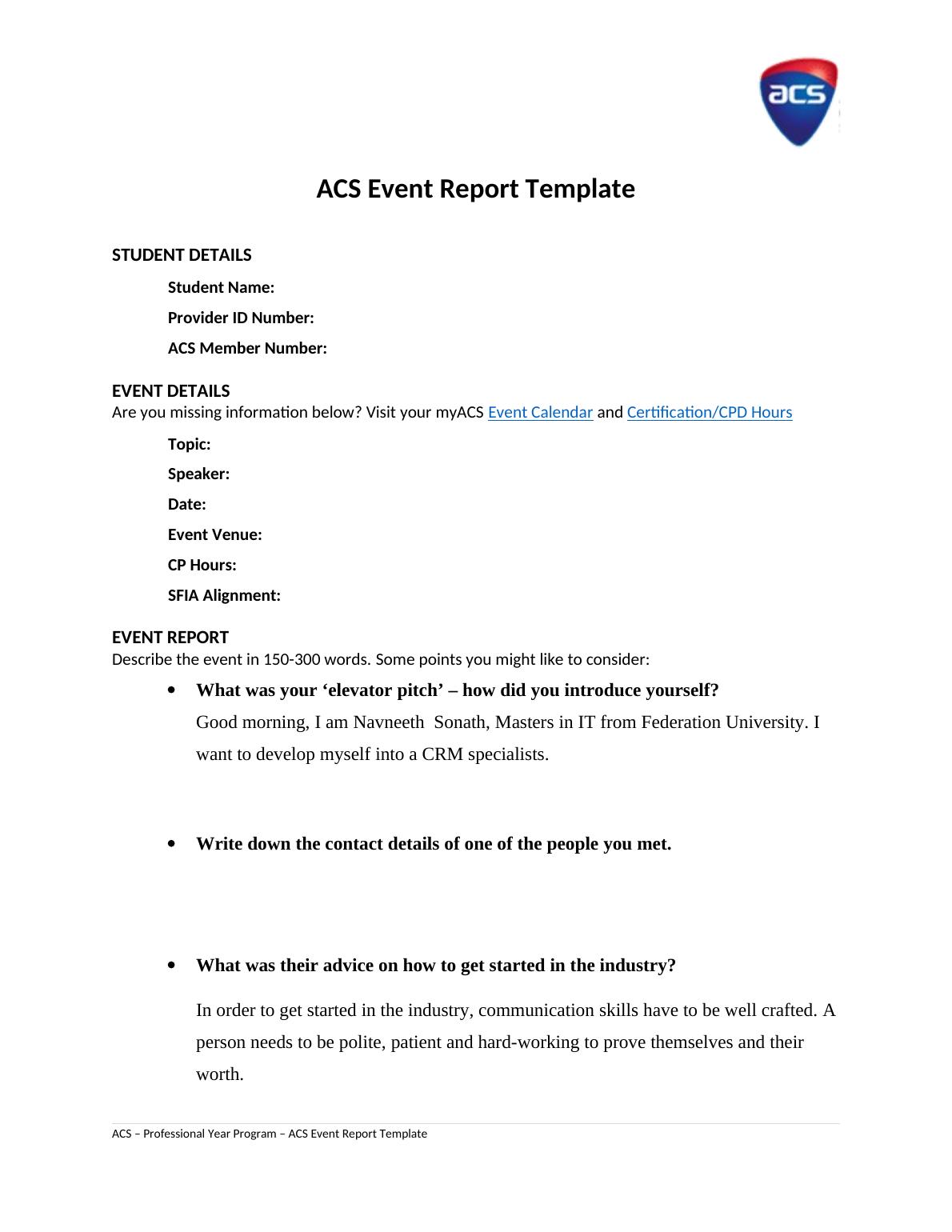 Event Template PDF