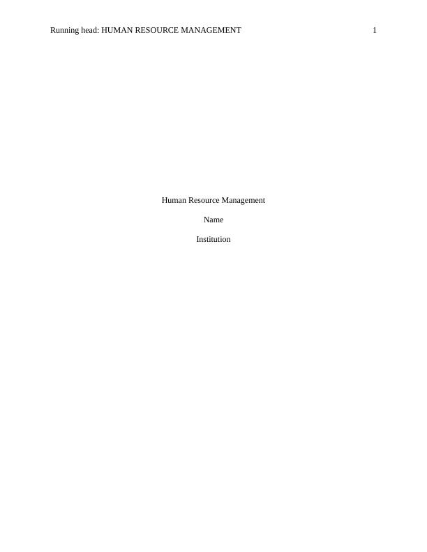 Human Resource Management Internship Report_1