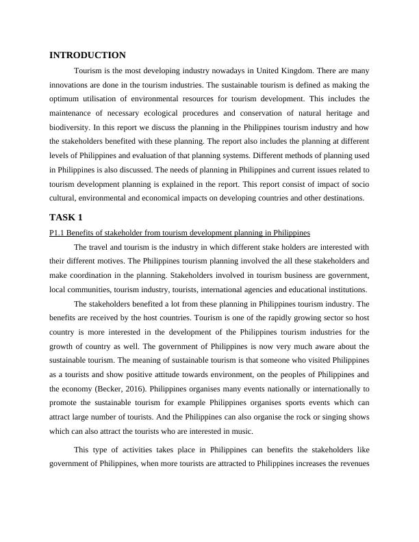 Report on Planning in Philippines Tourism Industry_3