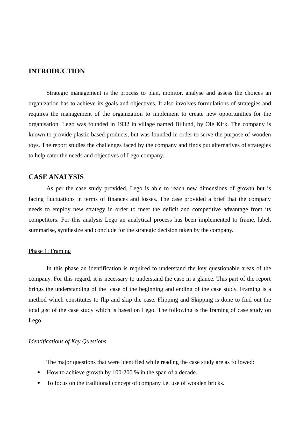 lego case study strategic management