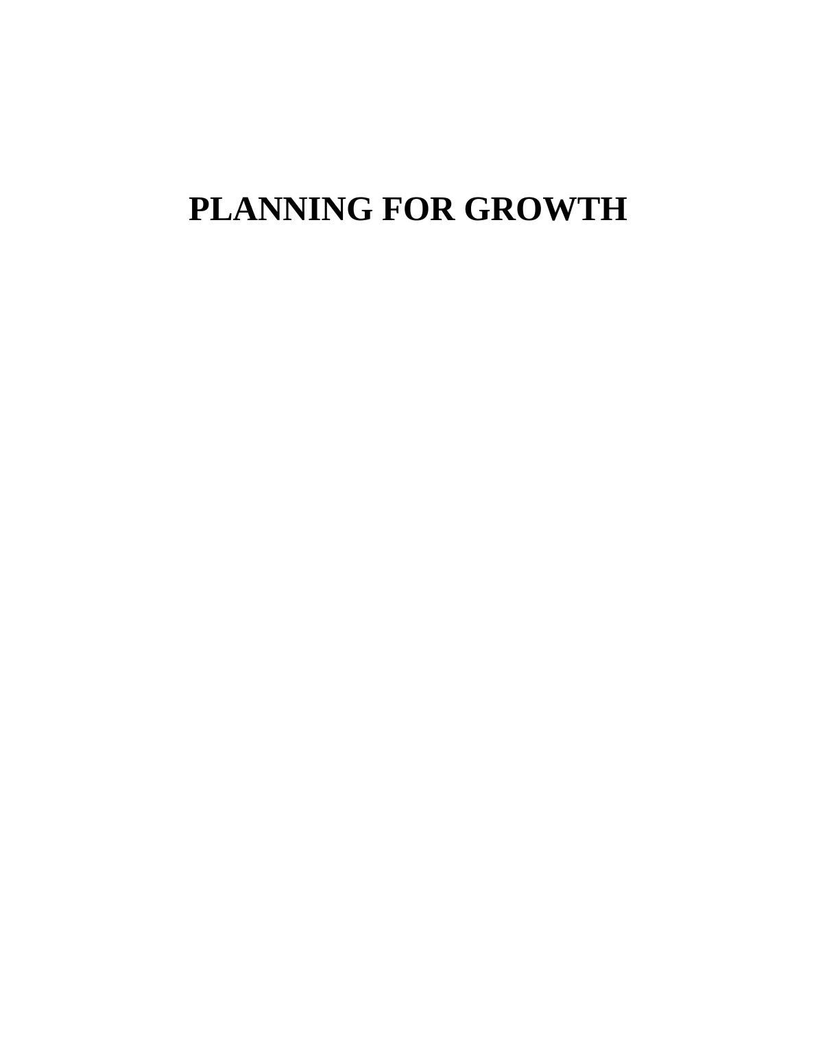 Planning for growth in R Robson 10_1