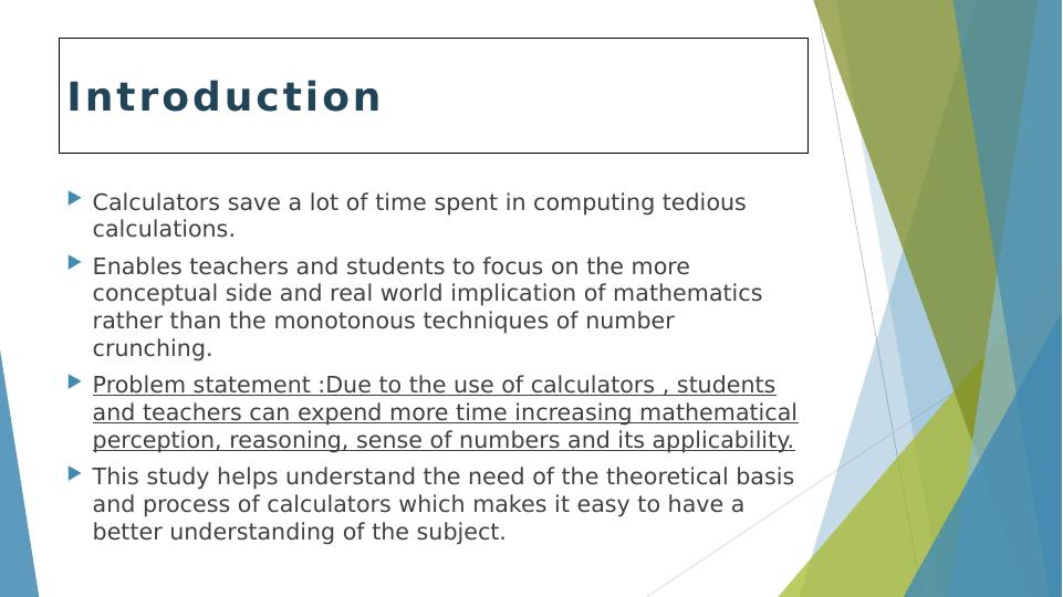 Use of Calculator in Mathematics Class Assignment 7: Capstone Research Presentation Melissa Crosswhite University of Arlington Abstract_3