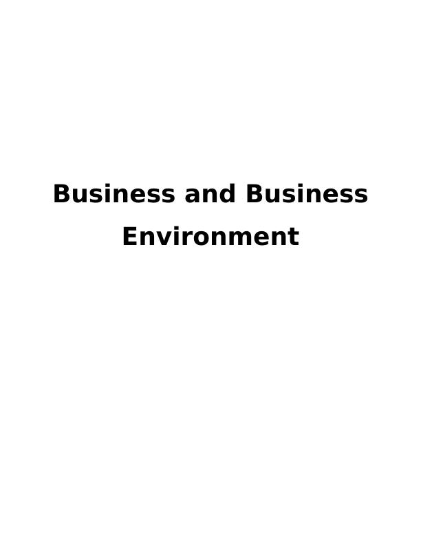 Business & Business Environment of Marks and Spencer - Report_1