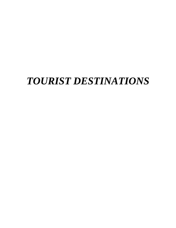 Tourist Destinations : Assignment_1