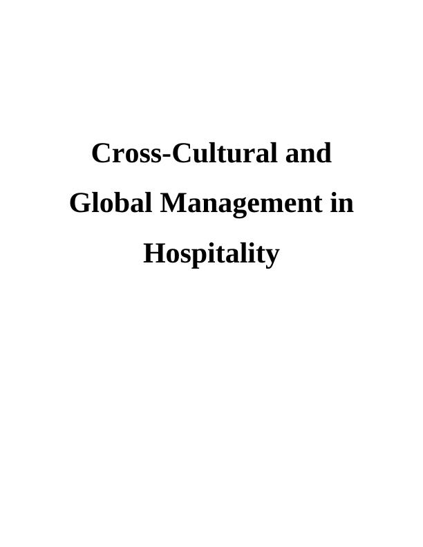 Cross-Cultural and Global Management in Hospitality Essay_1