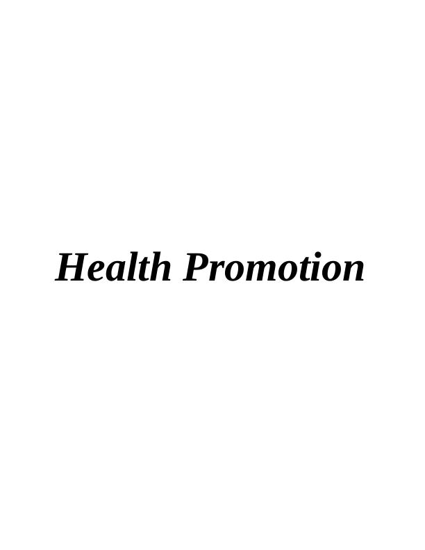 assignment 1 health promotion