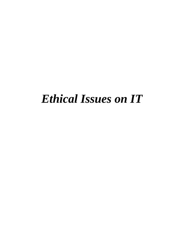 Ethical Issues on IT - Doc_1