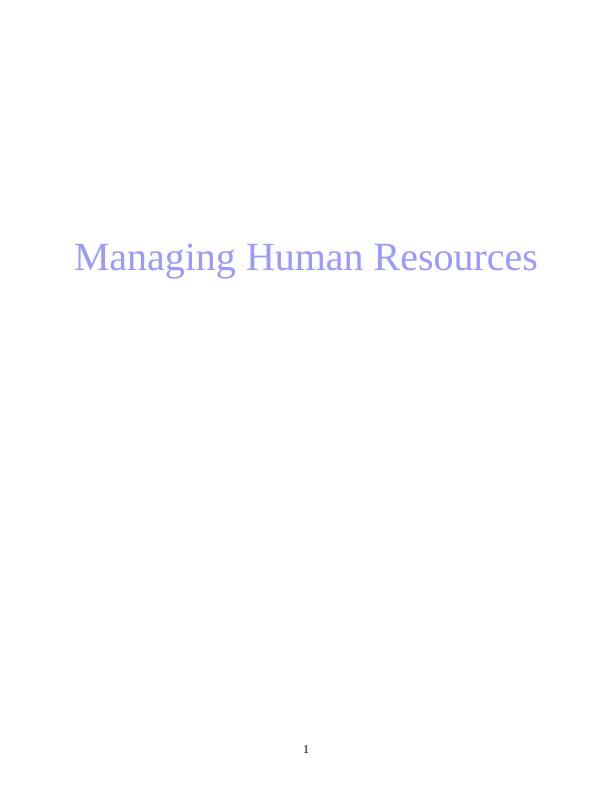 Human Resource Management Assignment - Hilton Hotel_1