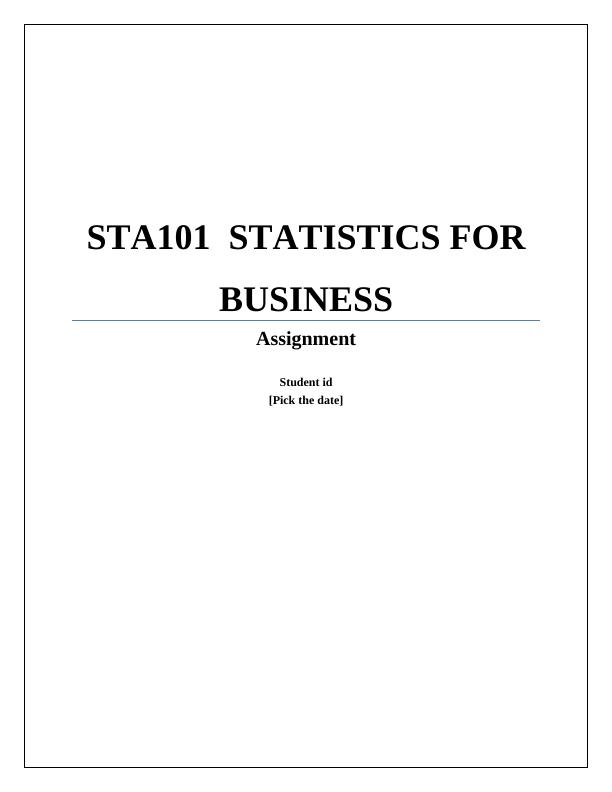 Statistics for Business Assignment_1