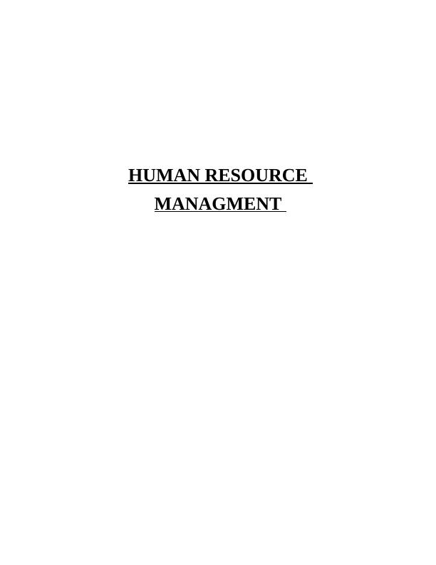Human Resource Management Assignment: HRM Tesco_1