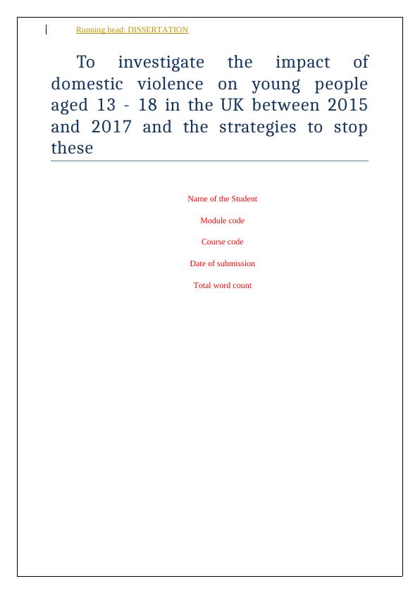 The Impact of Domestic Violence on Young people - UK_1