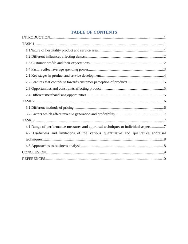 Hospitality Operations Management: Sample Assignment_2
