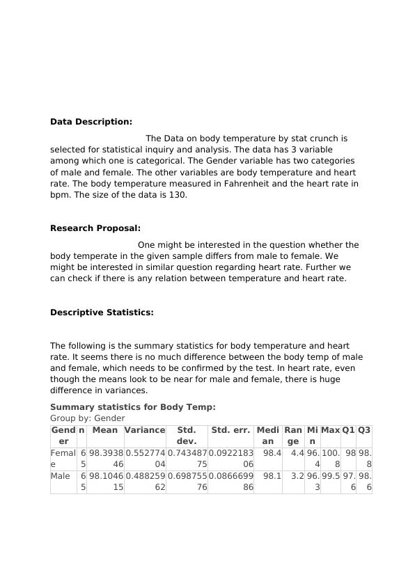 Statistics Inquiry and Analysis Assignment Solution_2