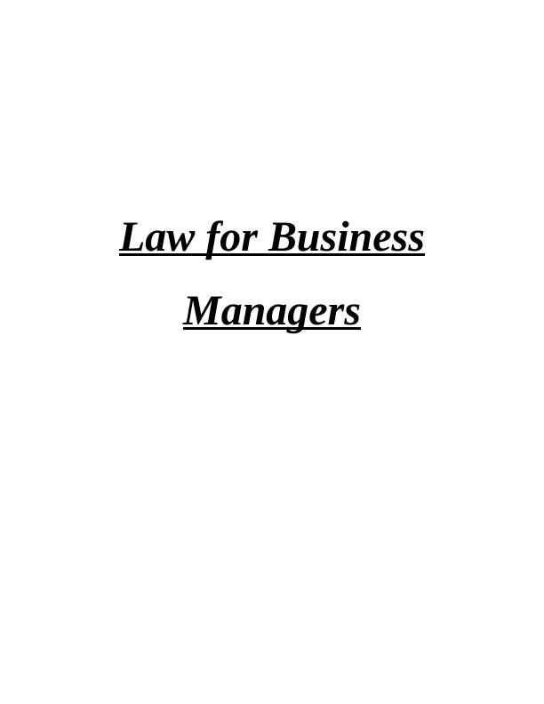 Law for Business Managers  -  Assignment_1