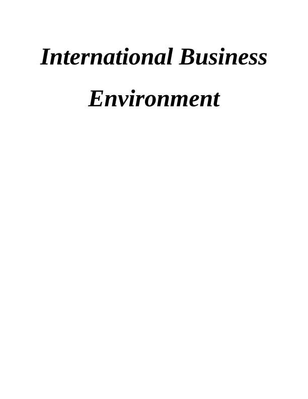 International Business Environment_1