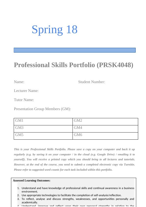 PRSK4048- Professional Skills Portfolio_1