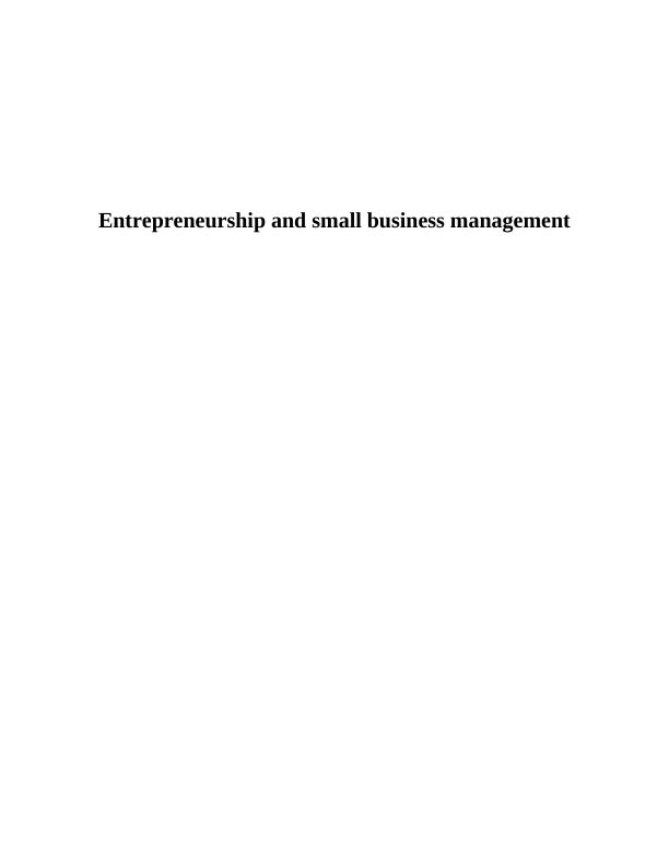 Aspects of Entrepreneurship and Small Business Management- Doc_1