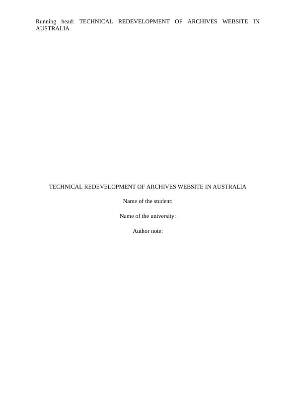 TECHNICAL REDEVELOPMENT OF ARCHIVES WEBSITE IN AUSTRALIA_1