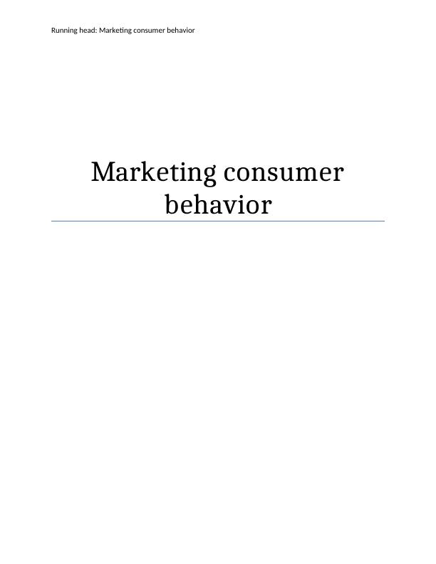 Report on Marketing Consumer Behavior Nokia_1