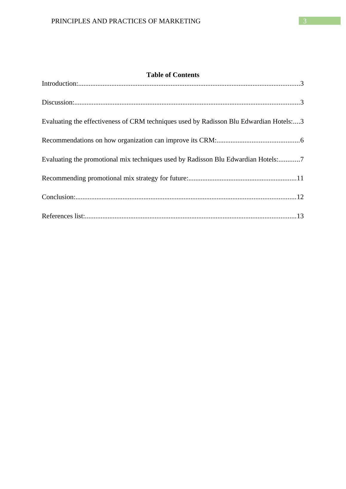 Principles And Practices Of Marketing Report