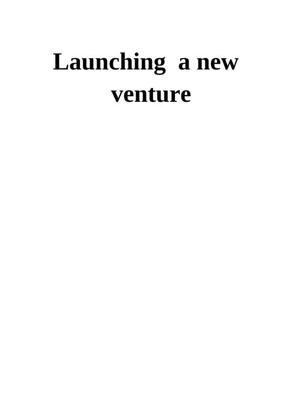 Launching a new venture | Report_1