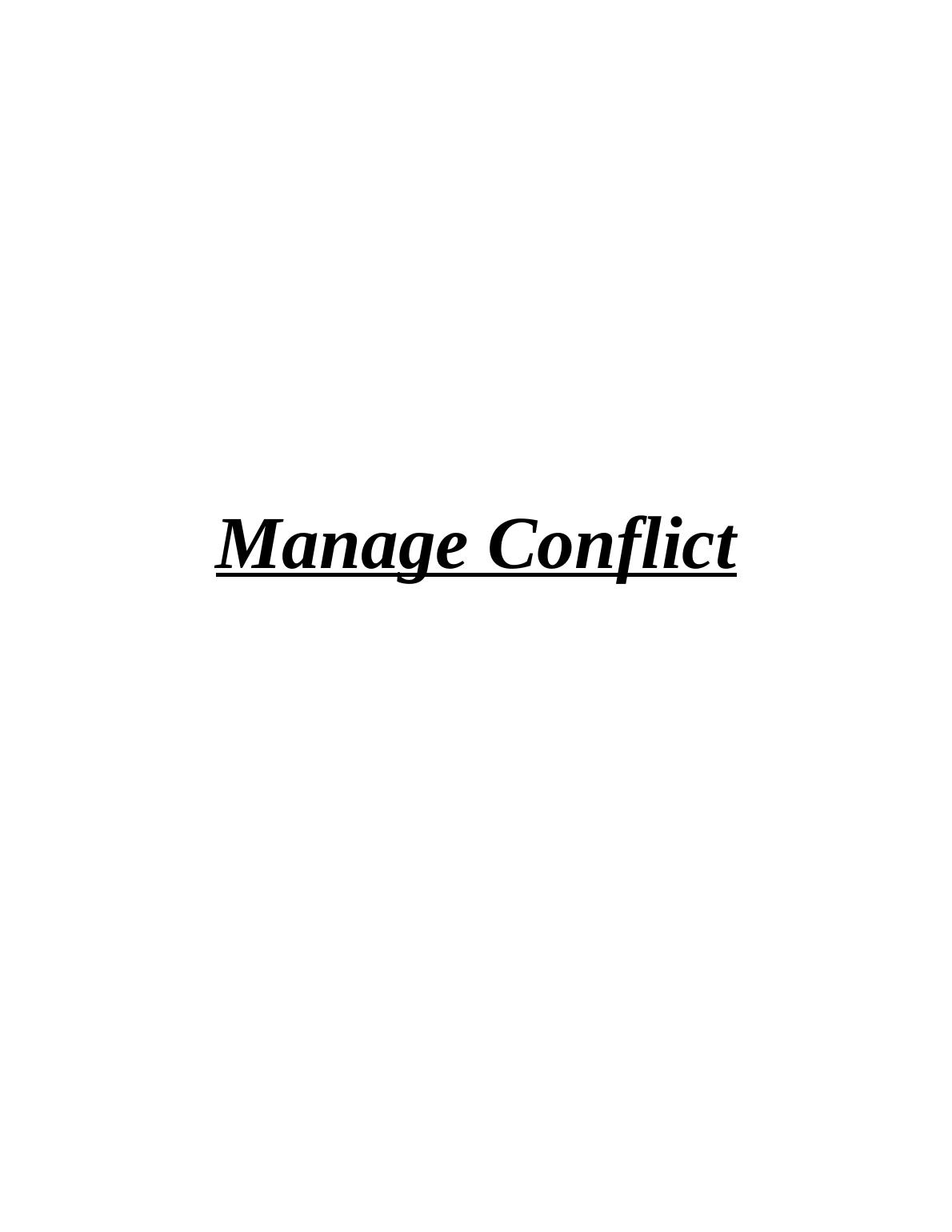 Manage Conflict: Assignment_1