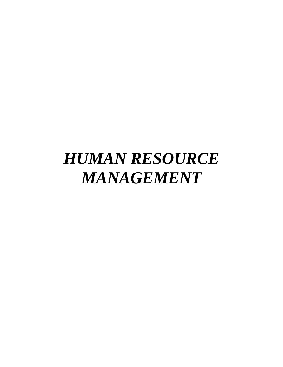 Human Resource Management Assignment - JP Morgan Firm_1