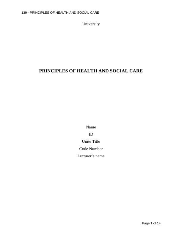 Health and Social Care Services - Case Study_1