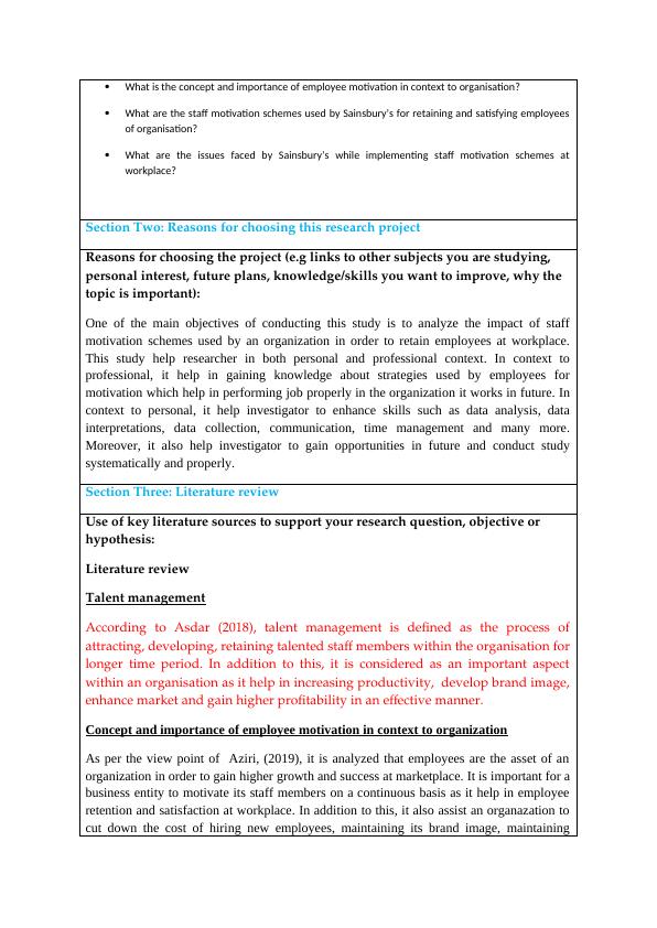 Research Proposal Form: Employee Motivation in an Organization_2