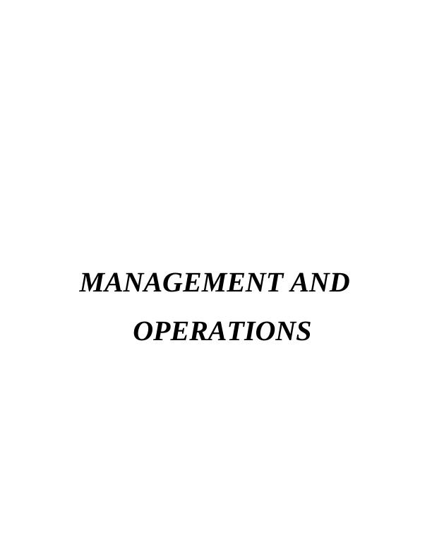 Operation Management Of M&S Ltd For Achievement Of Goals | Report_1