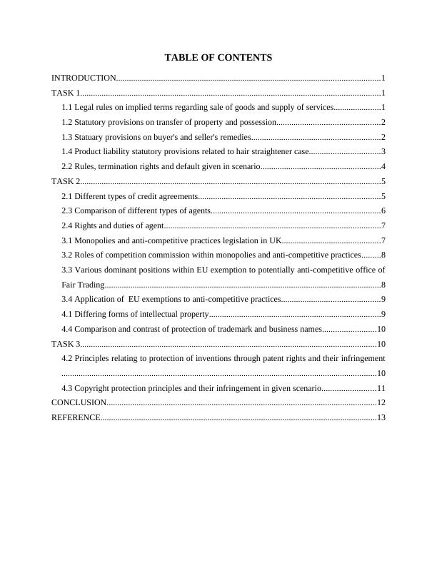 BUSINESS LAW TABLE OF CONTENTS_2