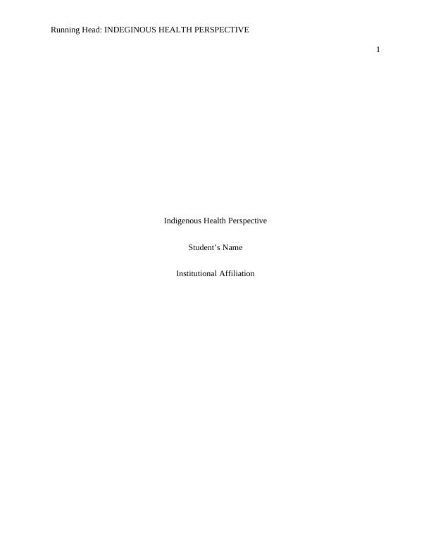 Indigenous Health Perspective_1