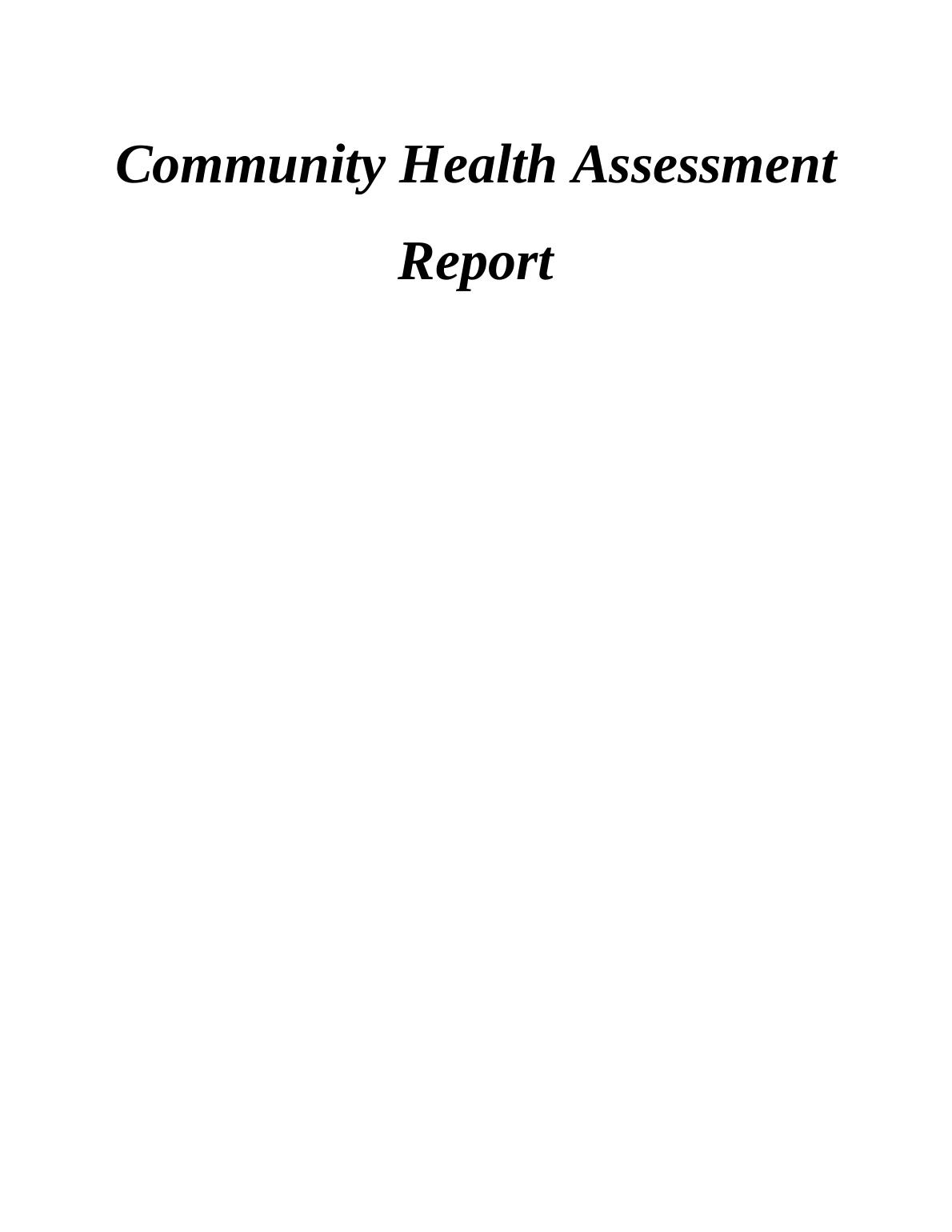 Community Health Assessment: Report_1