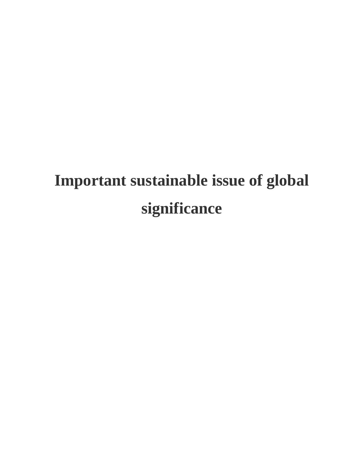 important-sustainable-issue-of-global-significance