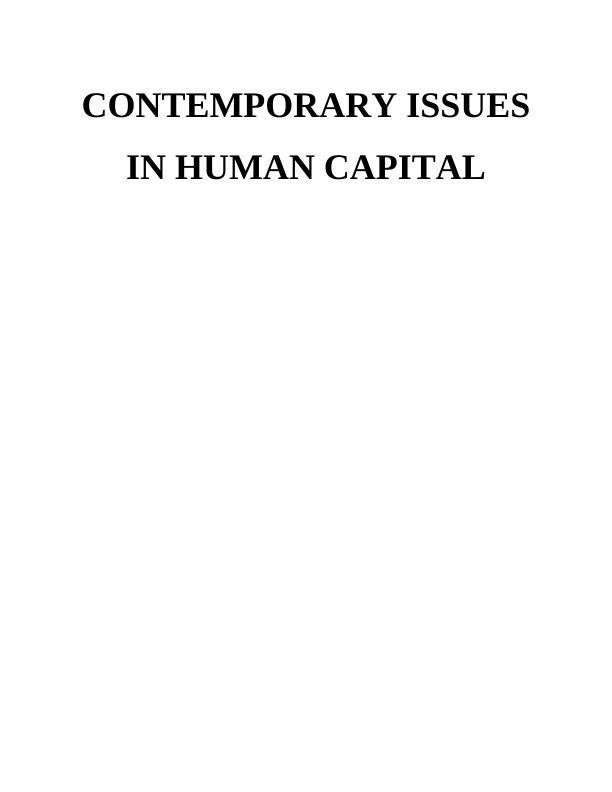 Contemporary Issues in Human Capital : Assignment_1