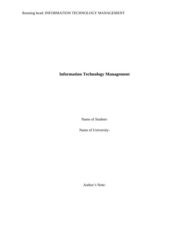 Information Technology Management Analysis_1