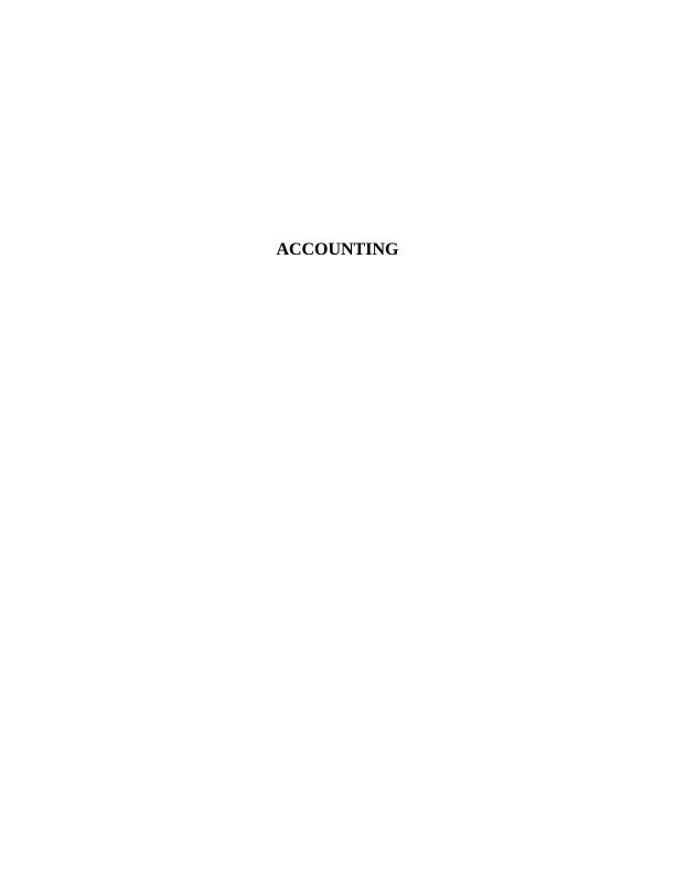 Accounting Table of contents Introduction