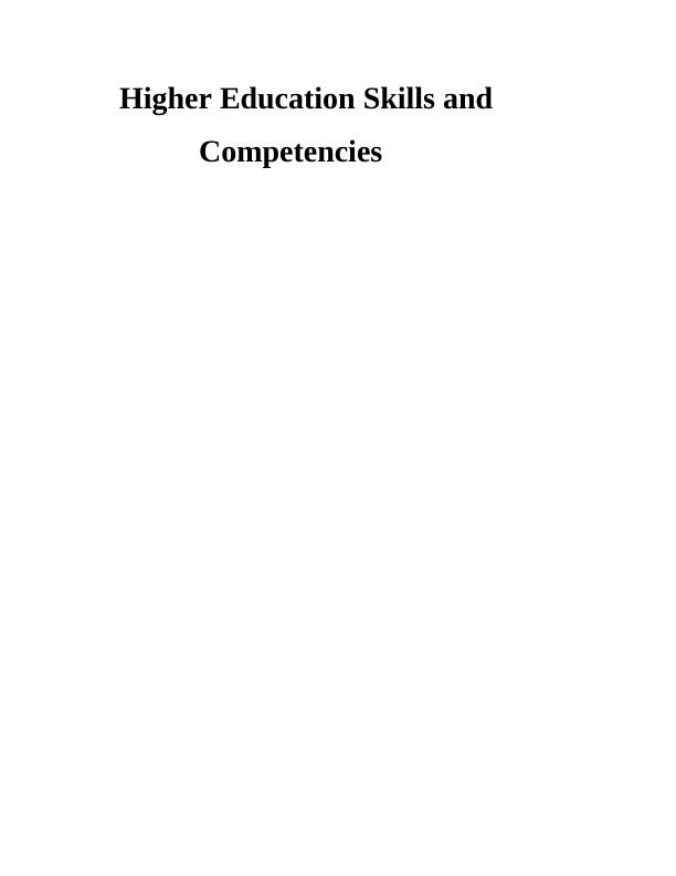 Higher Education Skills and Competencies_1