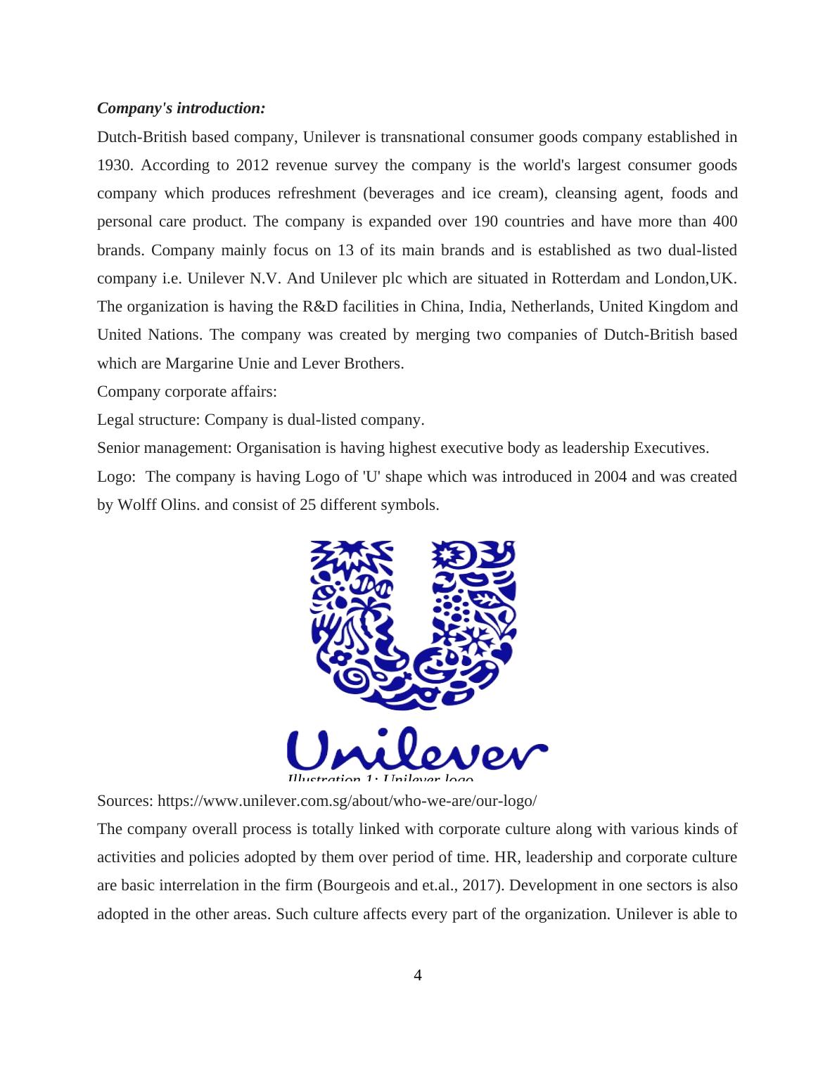 Report On The Corporate Culture In Unilever Organization