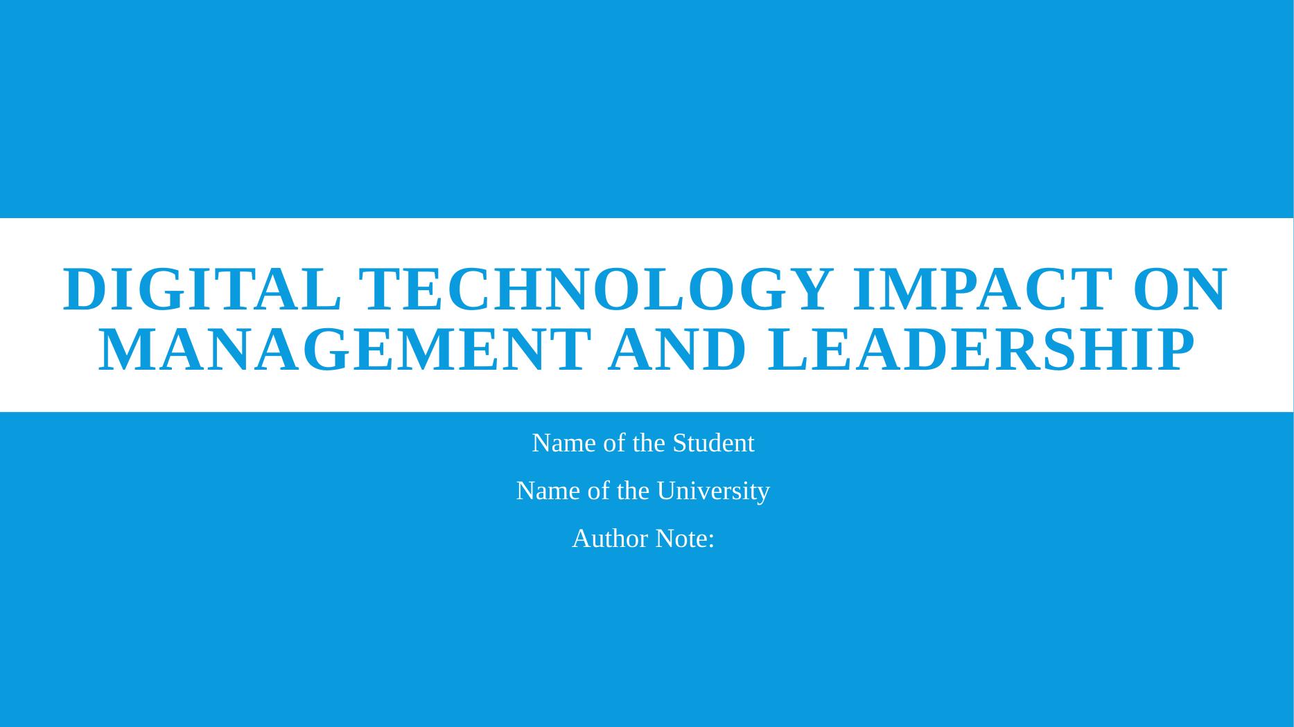 Digital Technology Impact on Management and Leadership