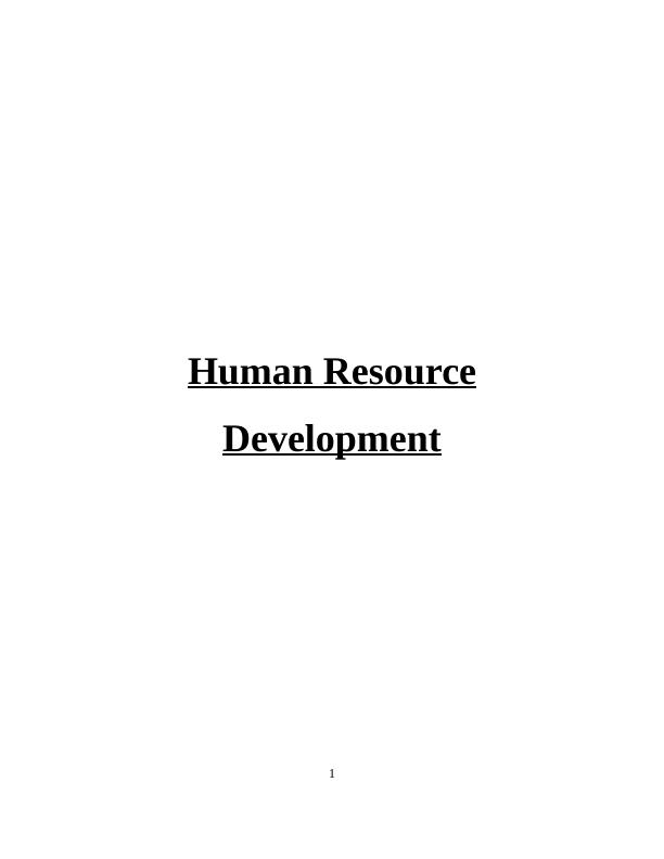 Report on Human Resources Development and Training_1
